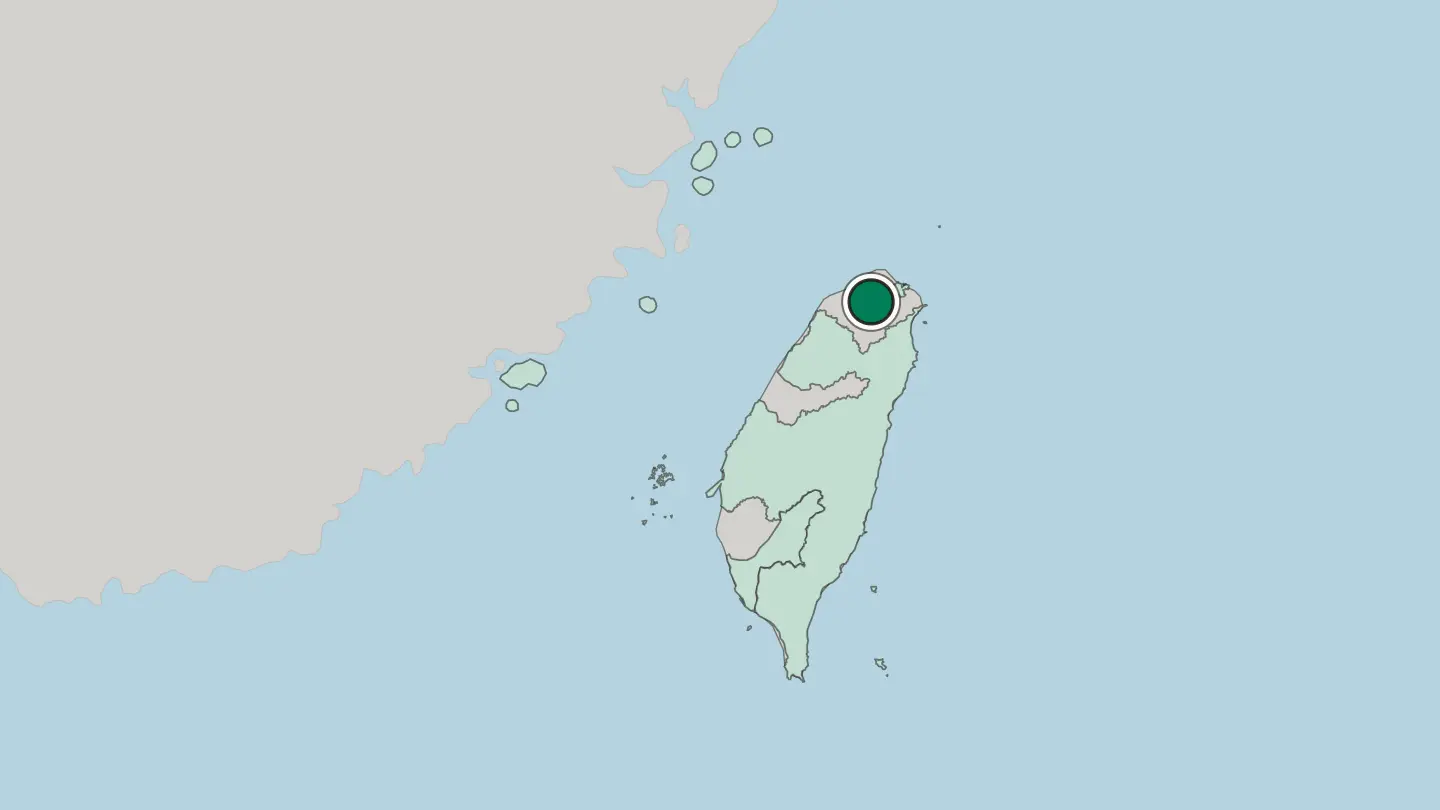 Map of New Taipei City in Taiwan