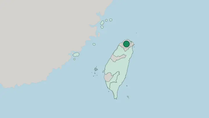 Map of New Taipei City in Taiwan