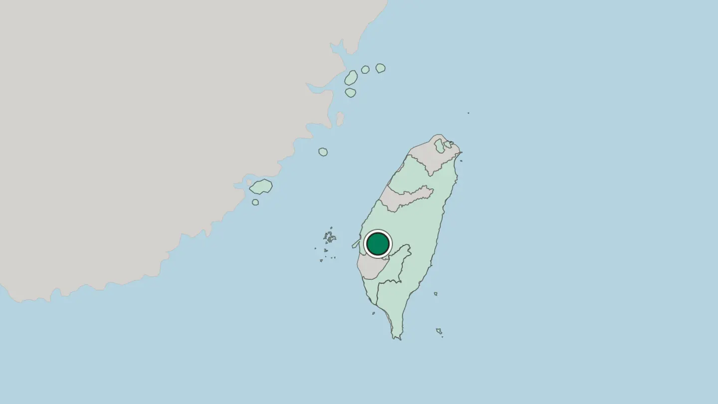 Map of Chiayi City in Taiwan