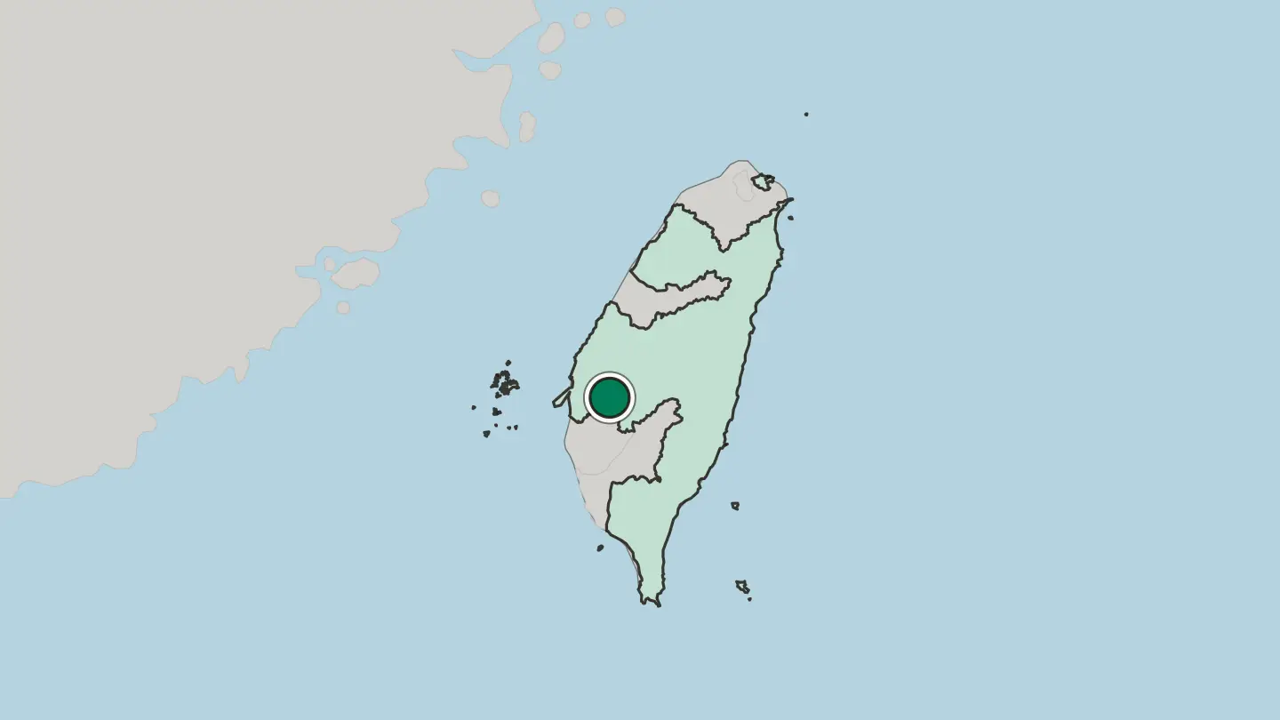 Map of Chiayi City in Taiwan