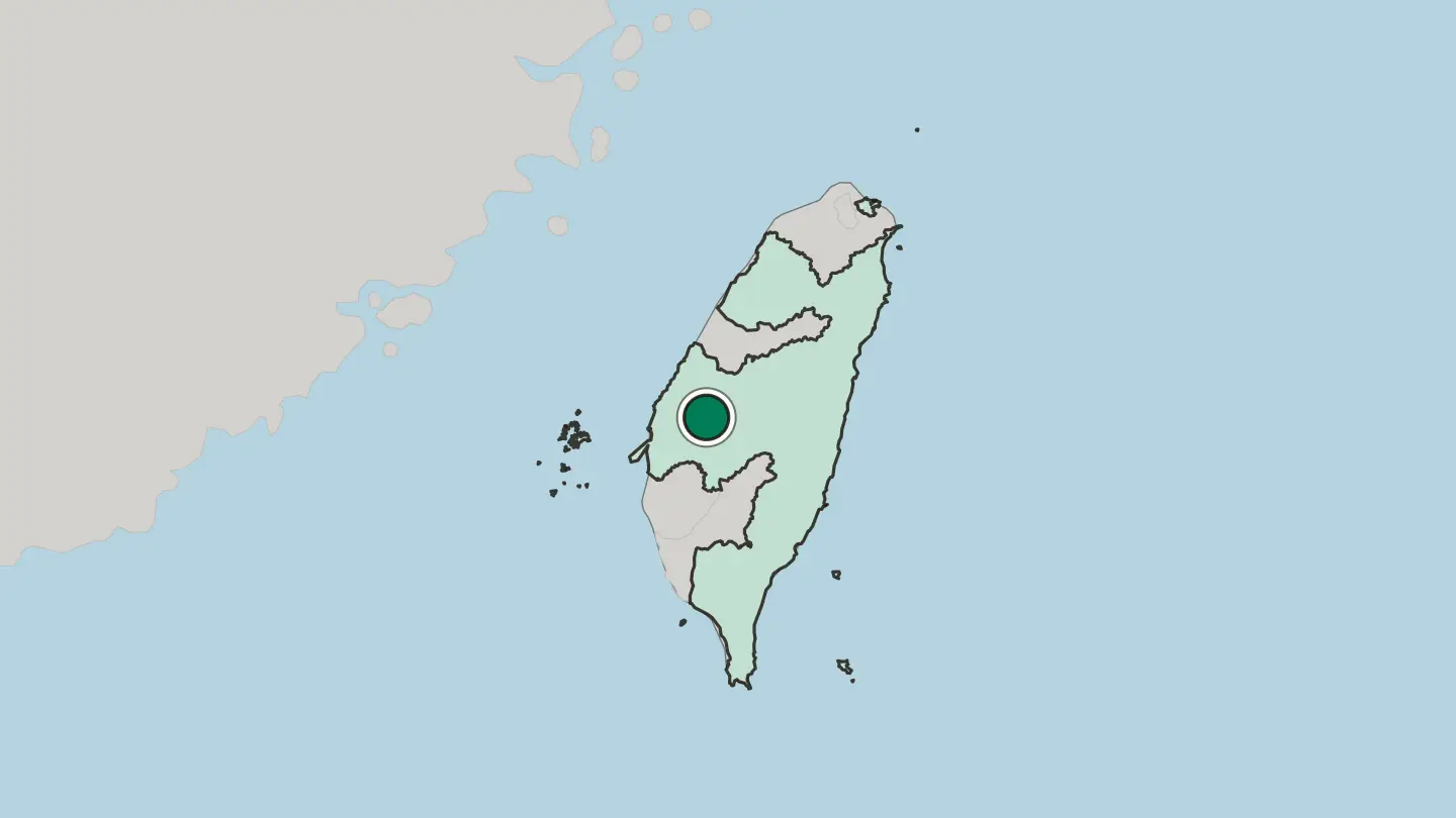Map of Douliu in Taiwan