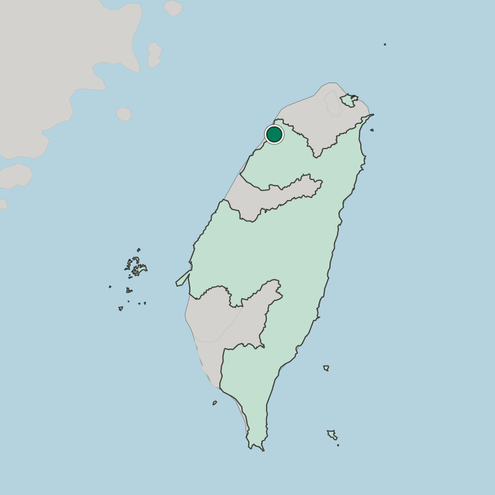 Map showing Hsinchu — In Taiwan