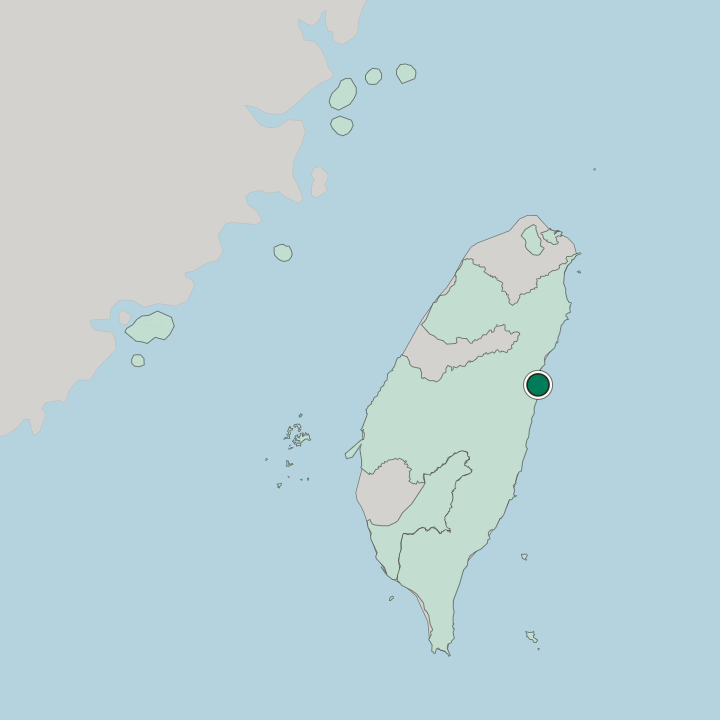 Map showing Hualien City — In Taiwan