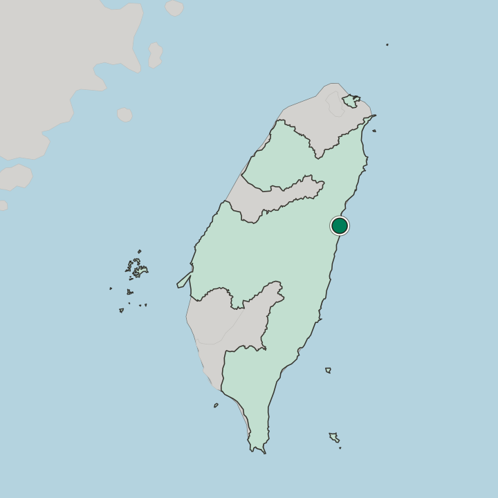 Map showing Hualien City — In Taiwan