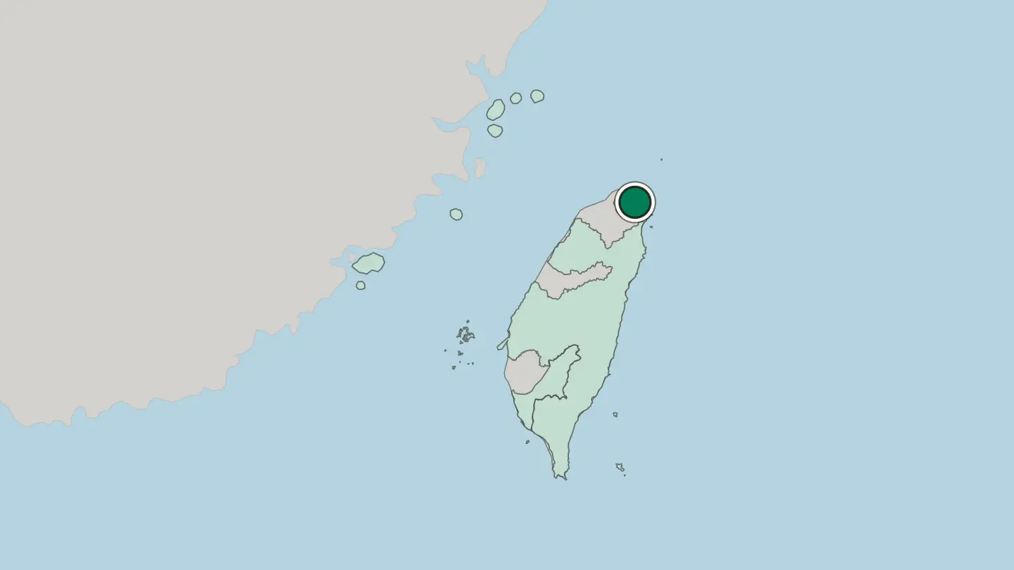 Map of Keelung in Taiwan