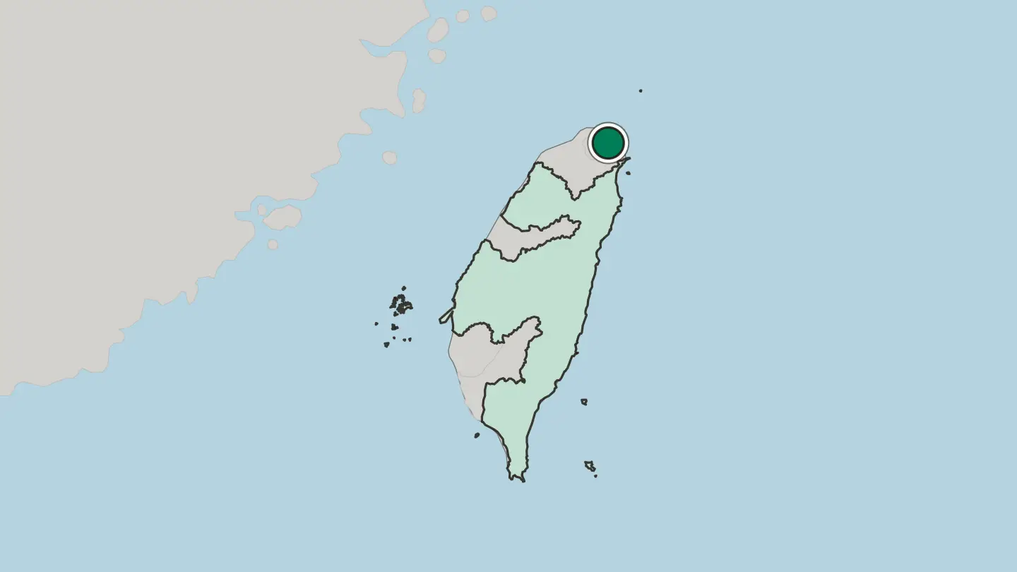 Map of Keelung in Taiwan