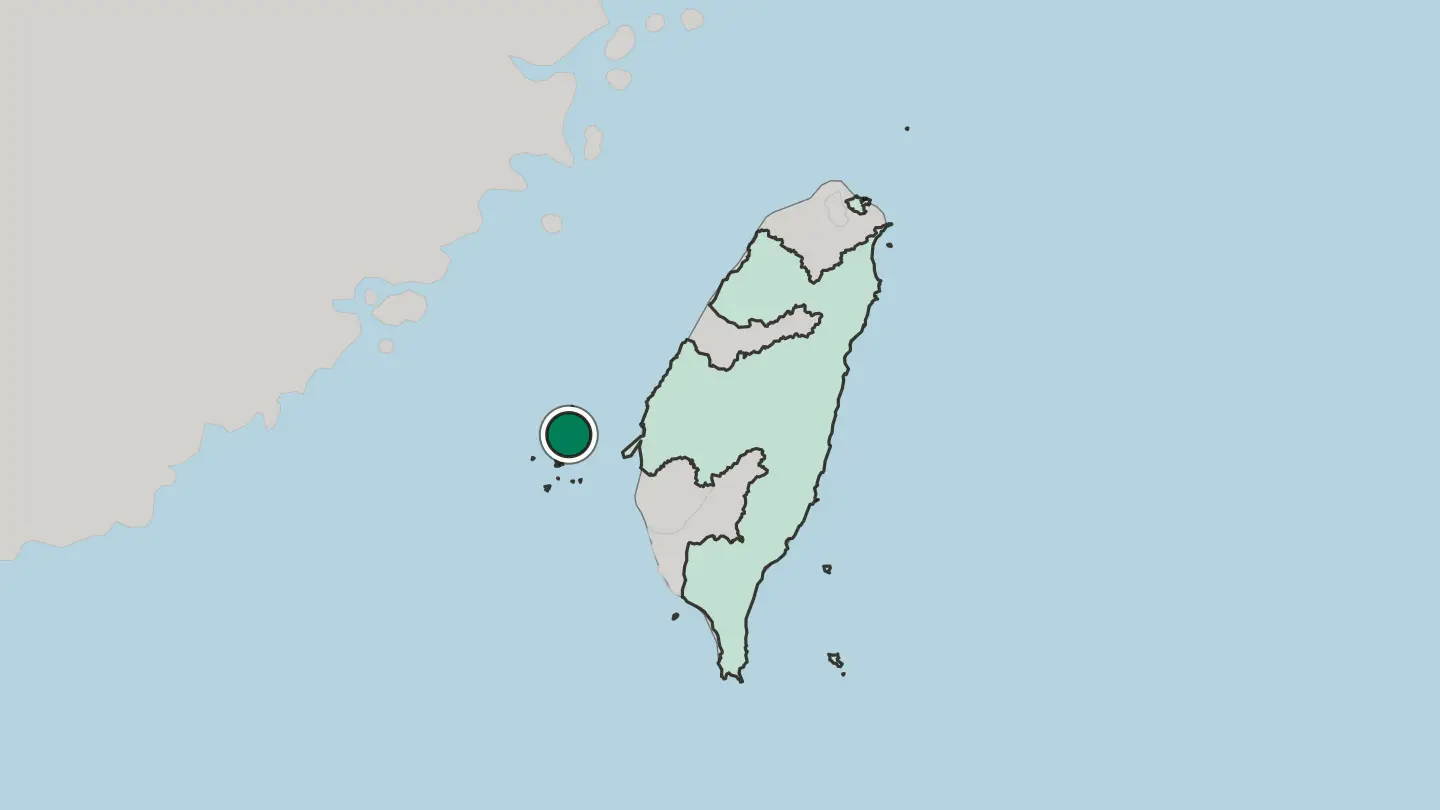 Map of Magong in Taiwan
