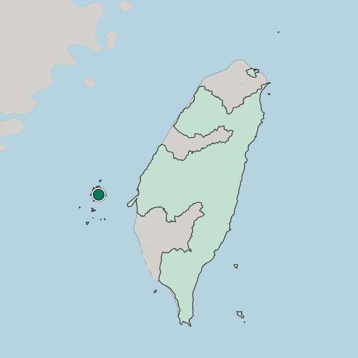 Map showing Magong — In Taiwan