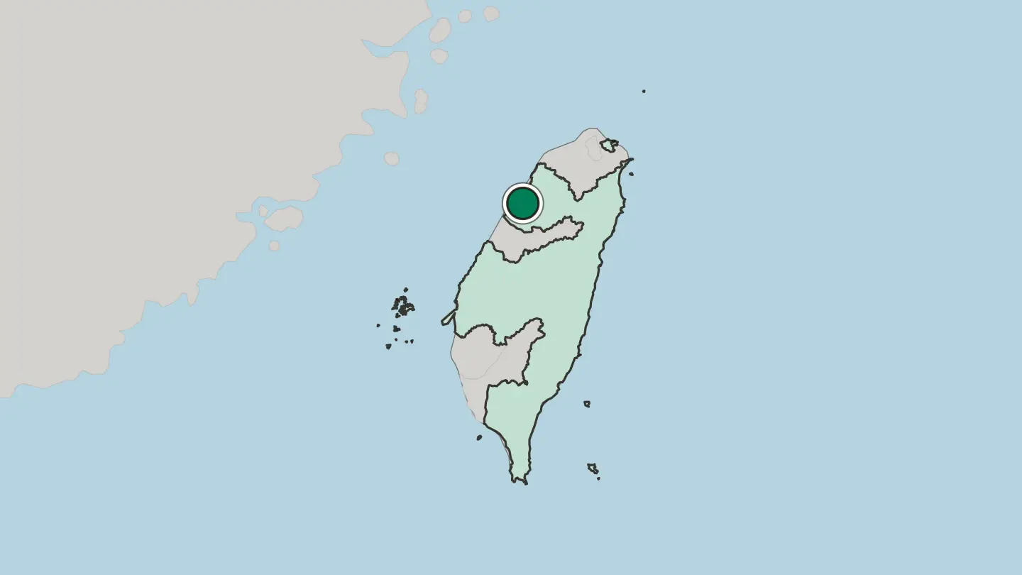 Map of Miaoli in Taiwan