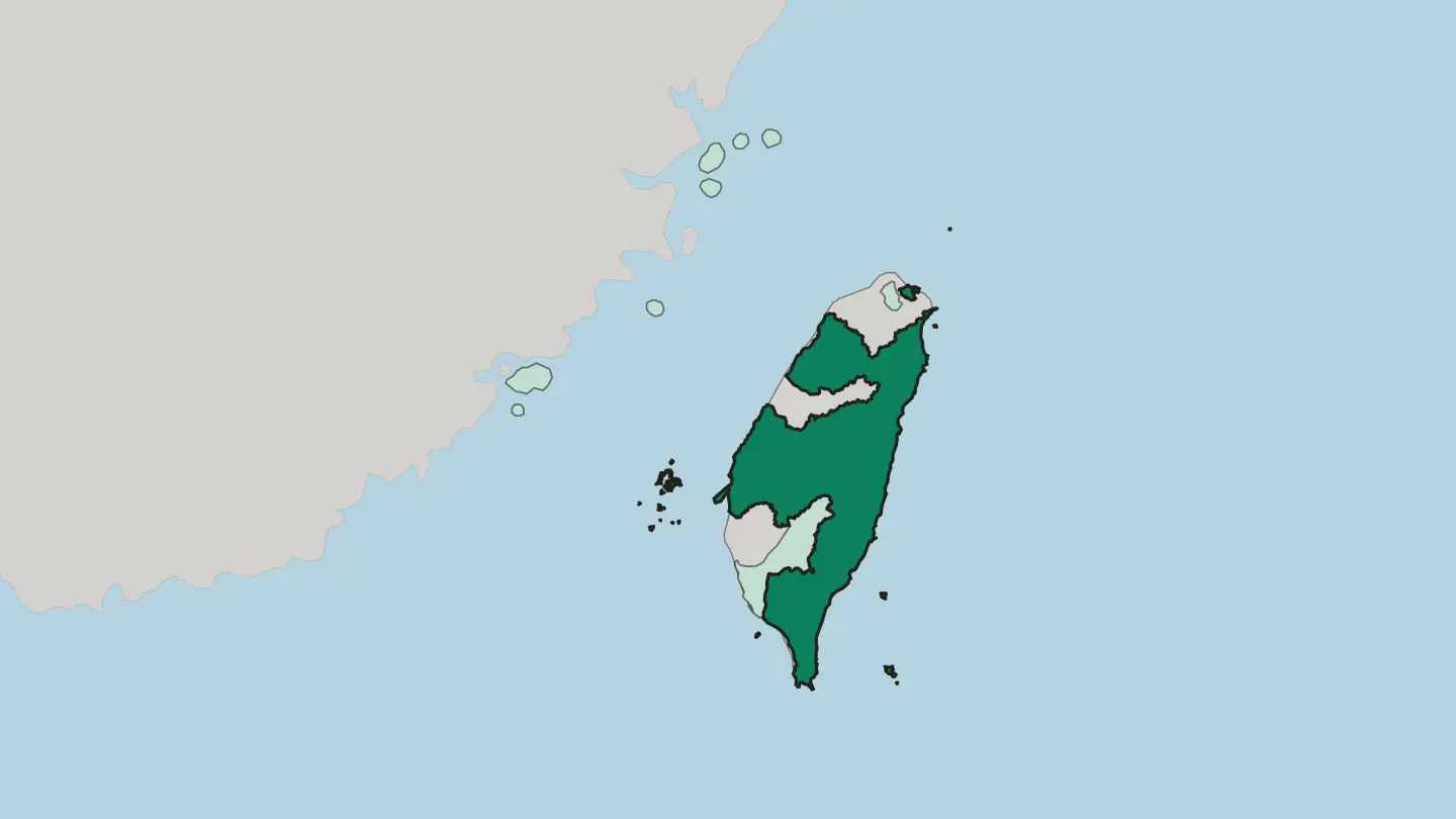 Map of Taiwan in Taiwan