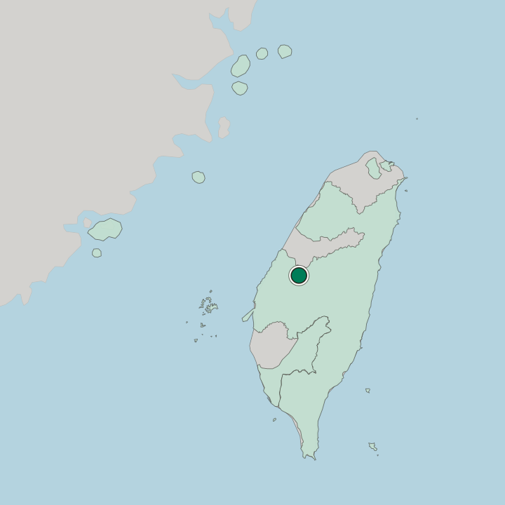 Map showing Nantou — In Taiwan