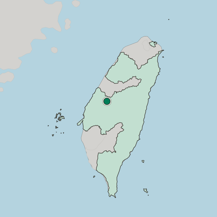 Map showing Nantou — In Taiwan