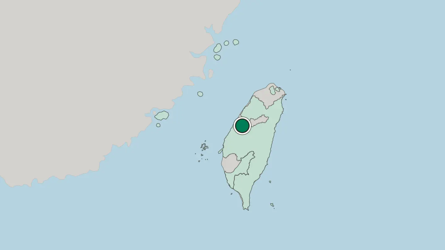 Map of Taichung in Taiwan