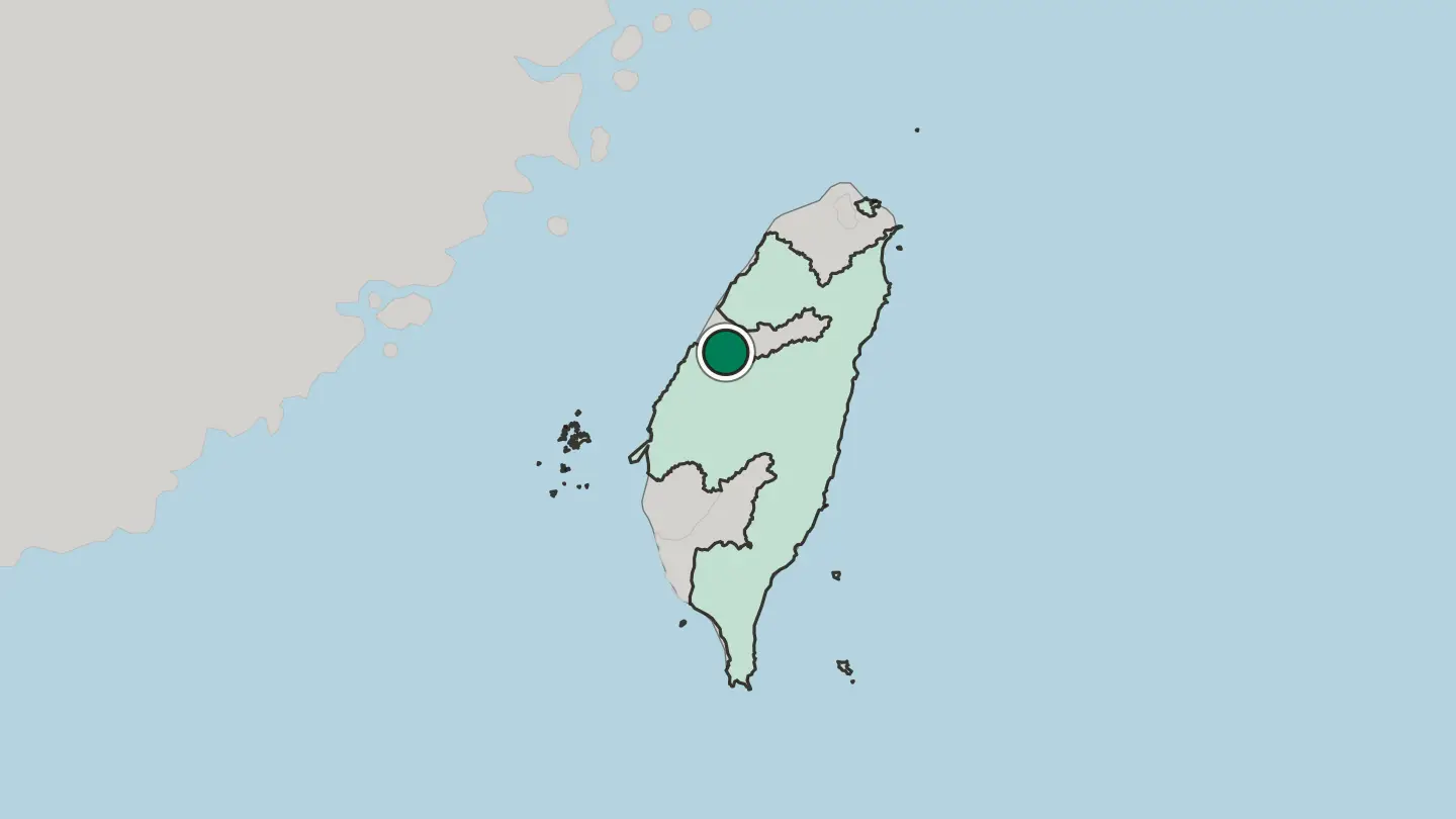 Map of Taichung in Taiwan
