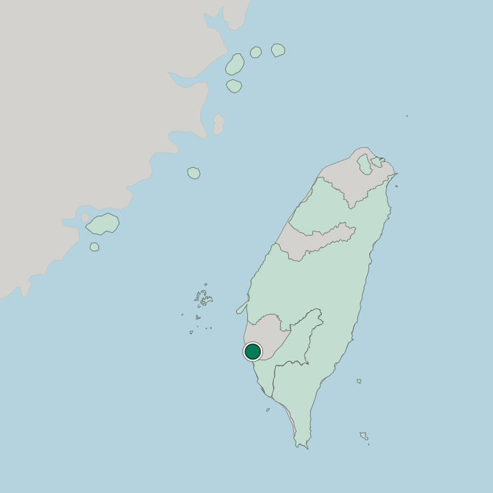 Map showing Tainan — In Taiwan