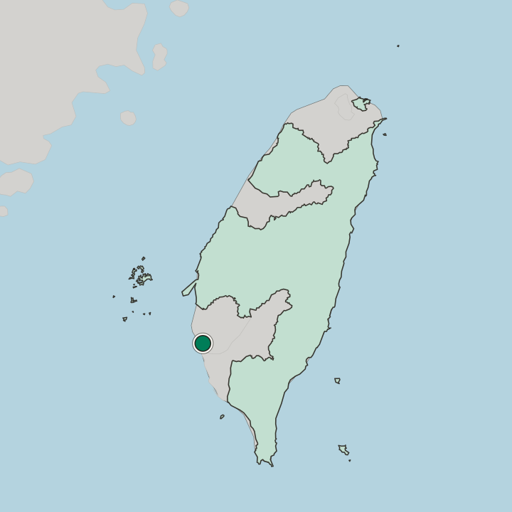 Map showing Tainan — In Taiwan