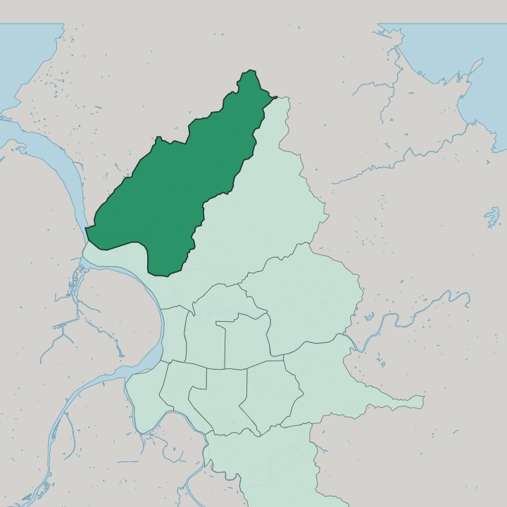 Map showing Beitou District — In Taipei