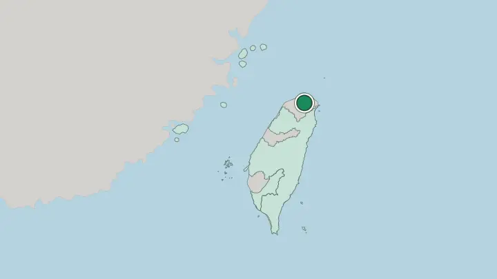 Map of Taipei in Taiwan