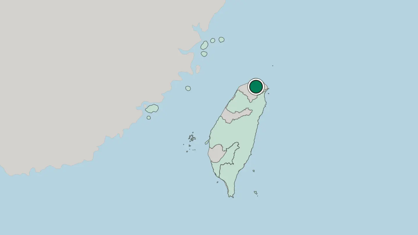 Map of Taipei in Taiwan