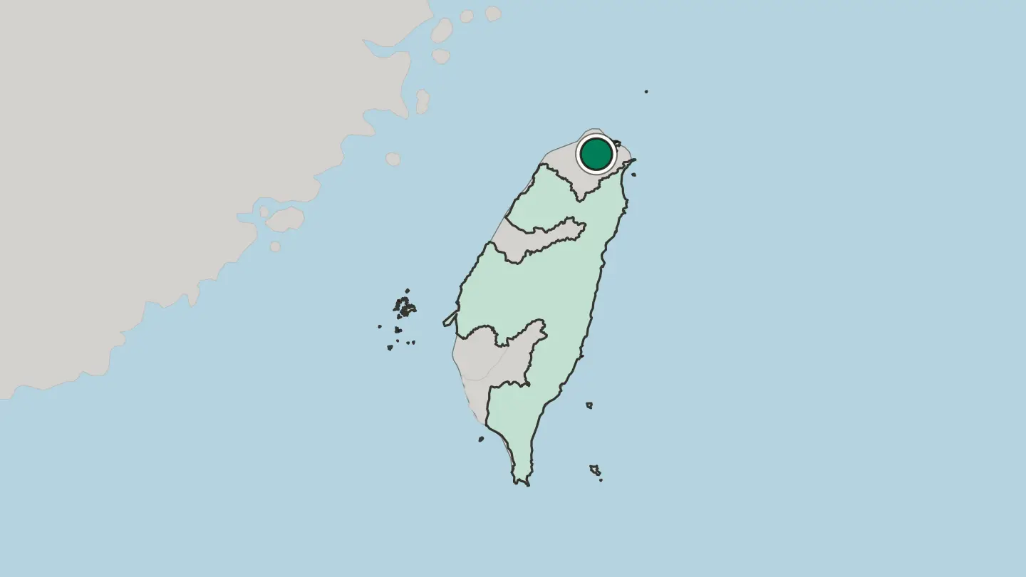 Map of Taipei in Taiwan