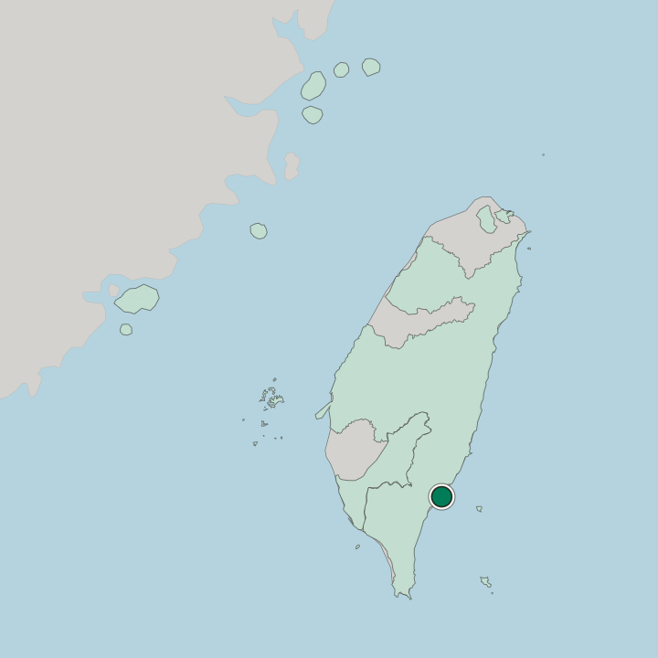 Map showing Taitung — In Taiwan