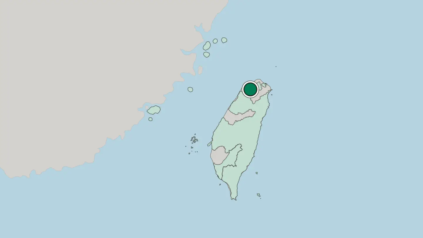 Map of Taoyuan in Taiwan