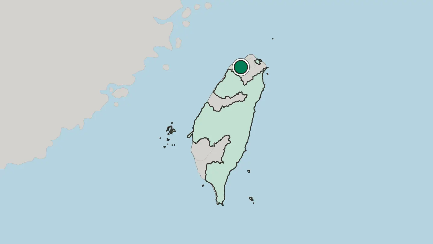 Map of Taoyuan in Taiwan