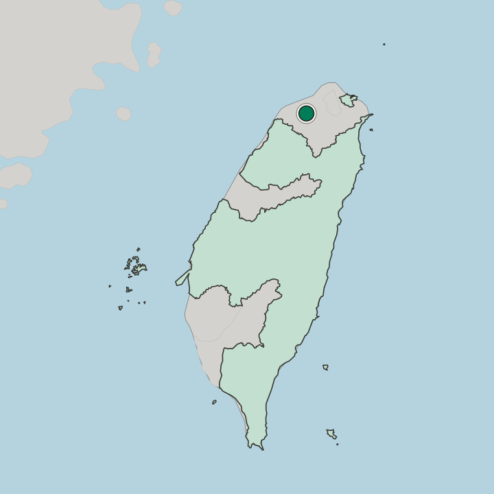Map showing Taoyuan — In Taiwan