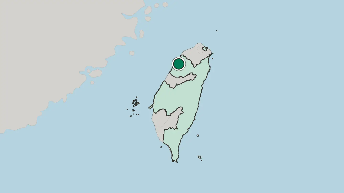 Map of Toufen in Taiwan
