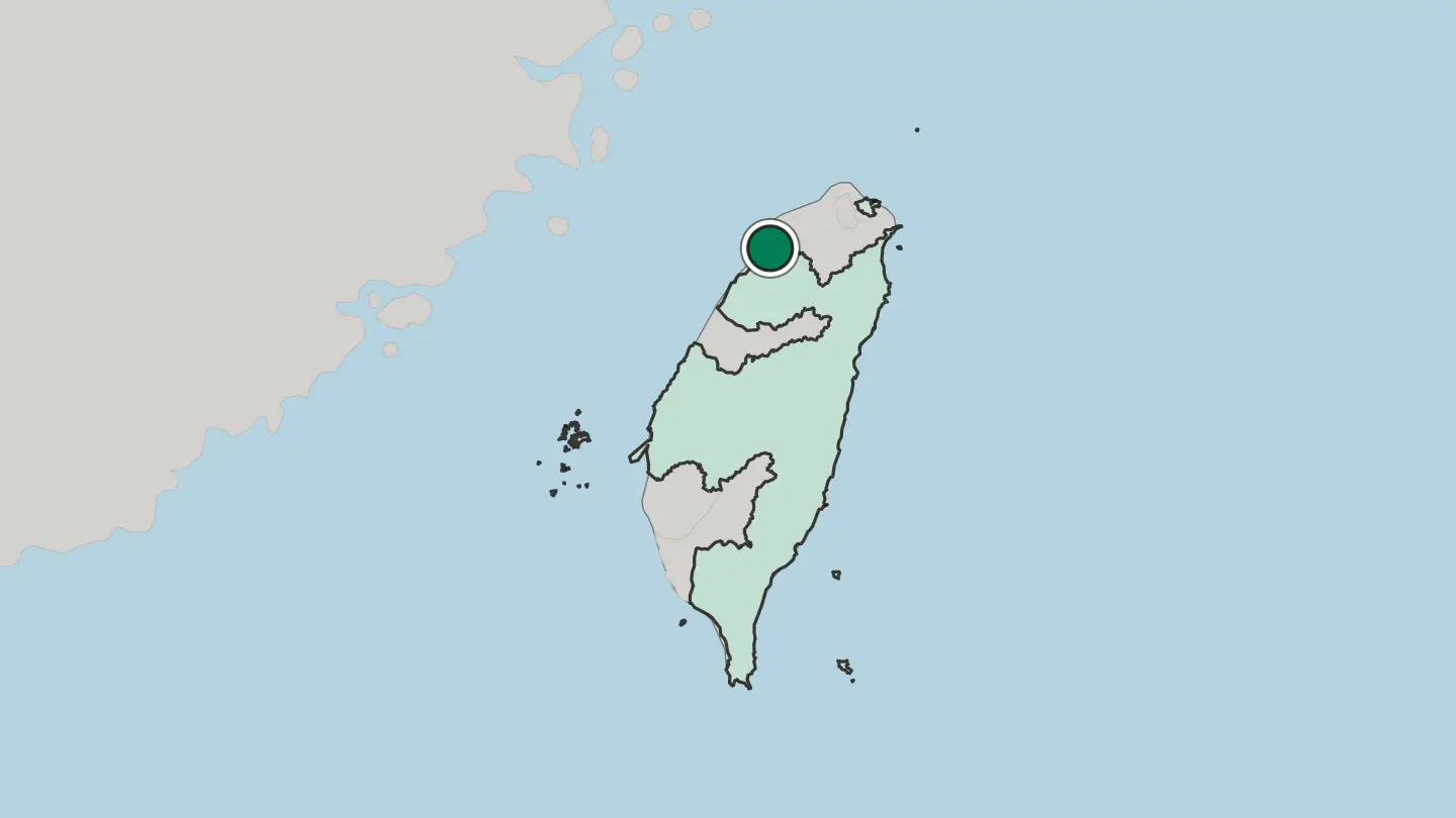 Map of Zhubei in Taiwan