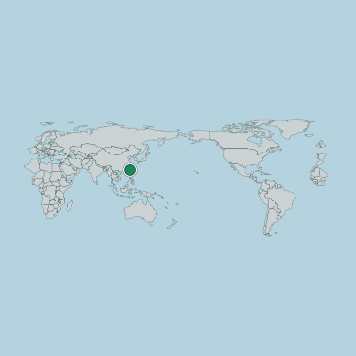 Map showing Taiwan — Worldwide