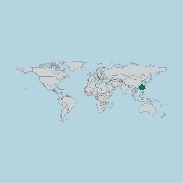 Map showing Taiwan — Worldwide