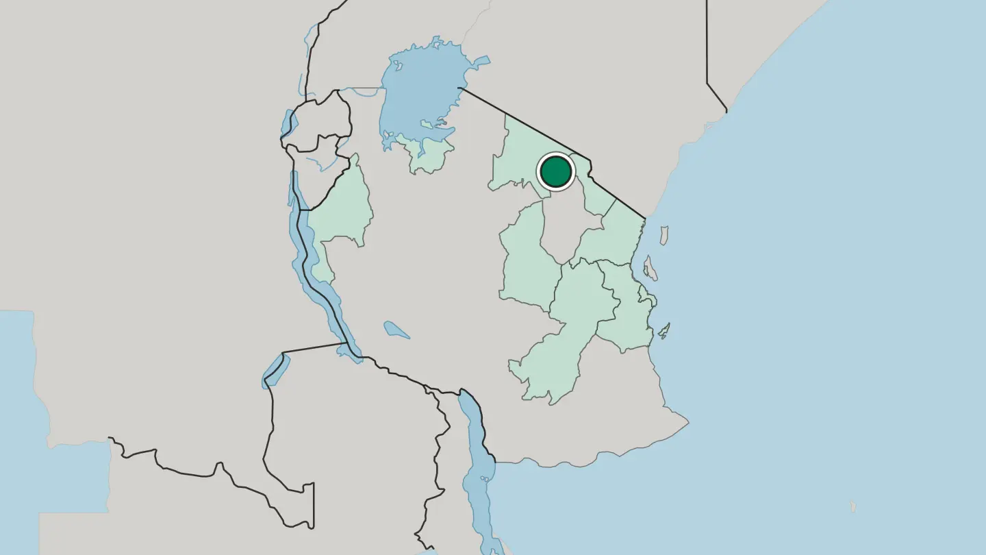 Map of Arusha in Tanzania
