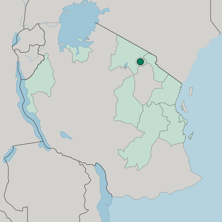 Map showing Arusha — In Tanzania