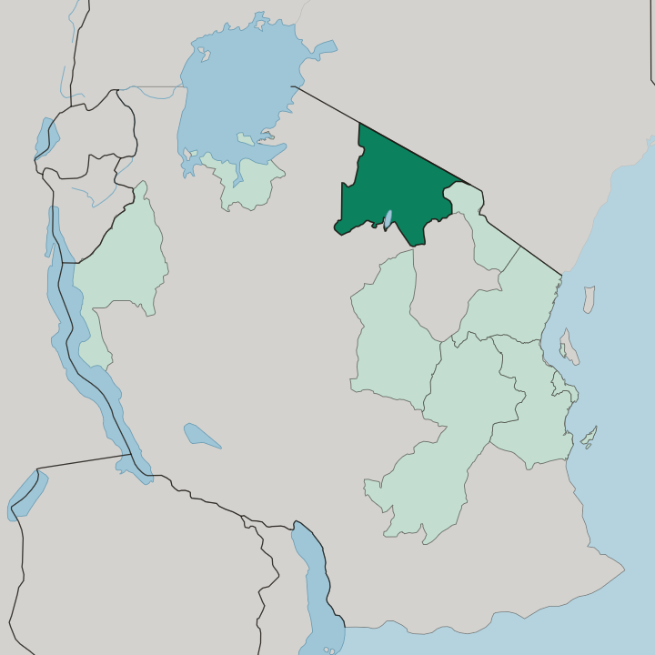 Map showing Arusha Region — In Tanzania