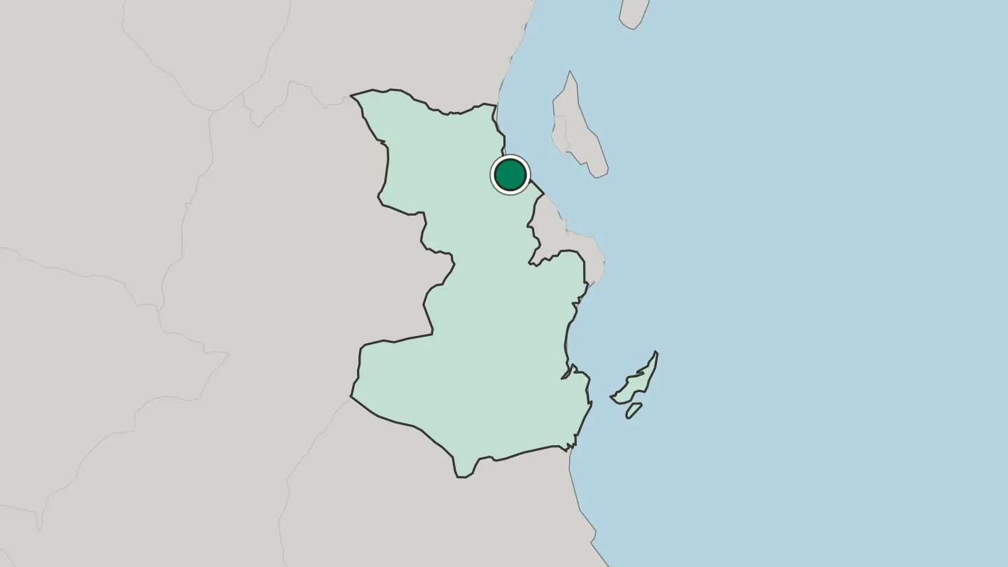 Map of Bagamoyo in Tanzania