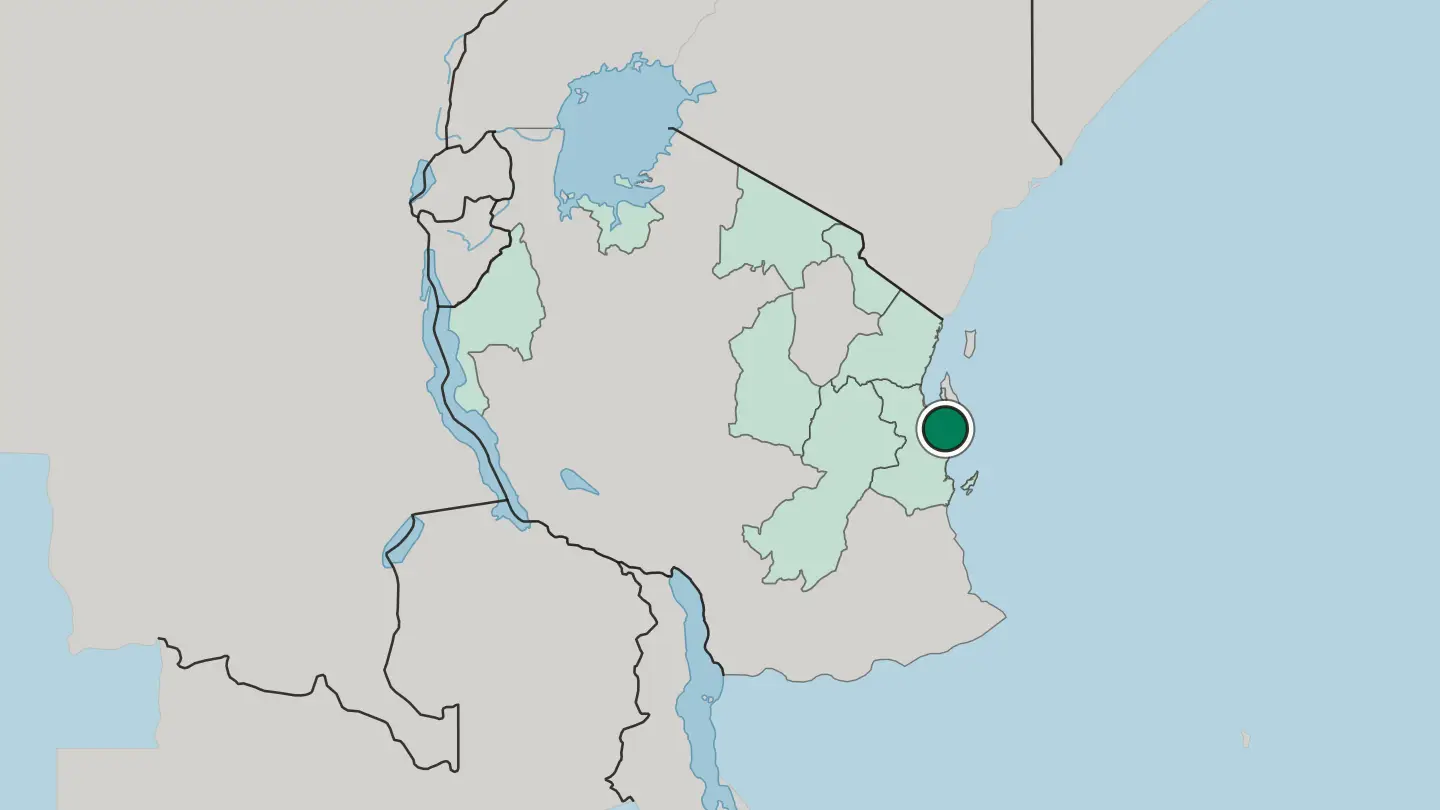 Map of Dar es Salaam in Tanzania