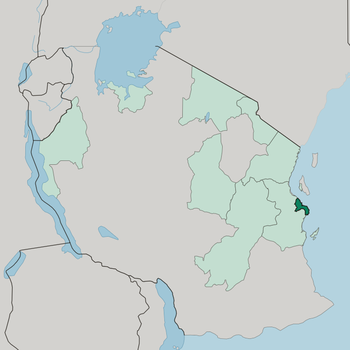 Map showing Dar es Salaam Region — In Tanzania