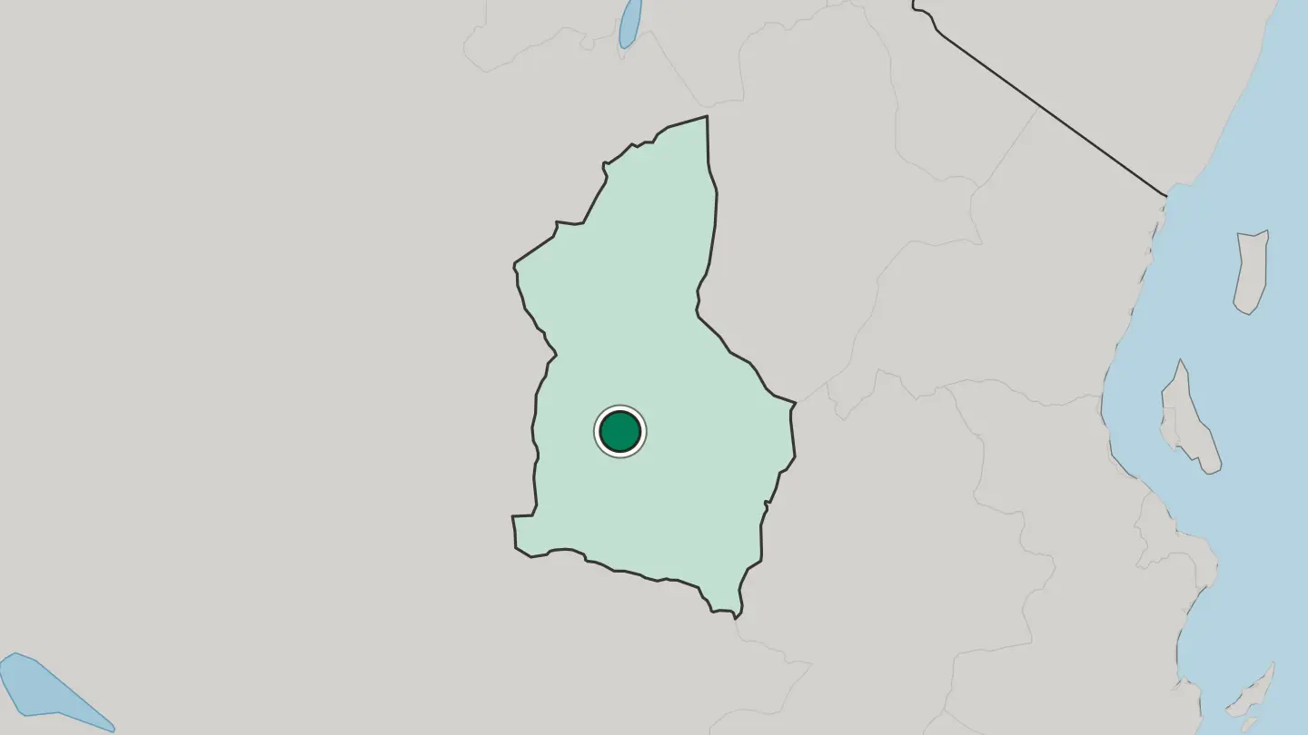 Map of Dodoma in Tanzania