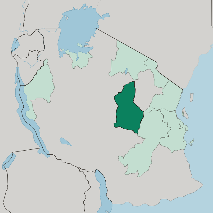 Map showing Dodoma Region — In Tanzania