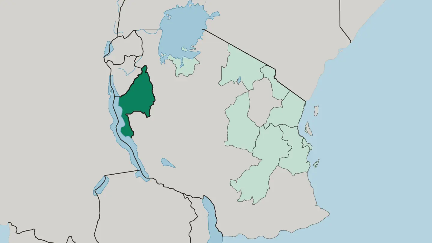 Map of Kigoma Region in Tanzania