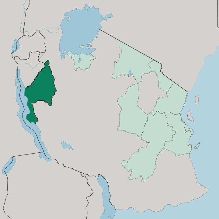 Map showing Kigoma Region — In Tanzania