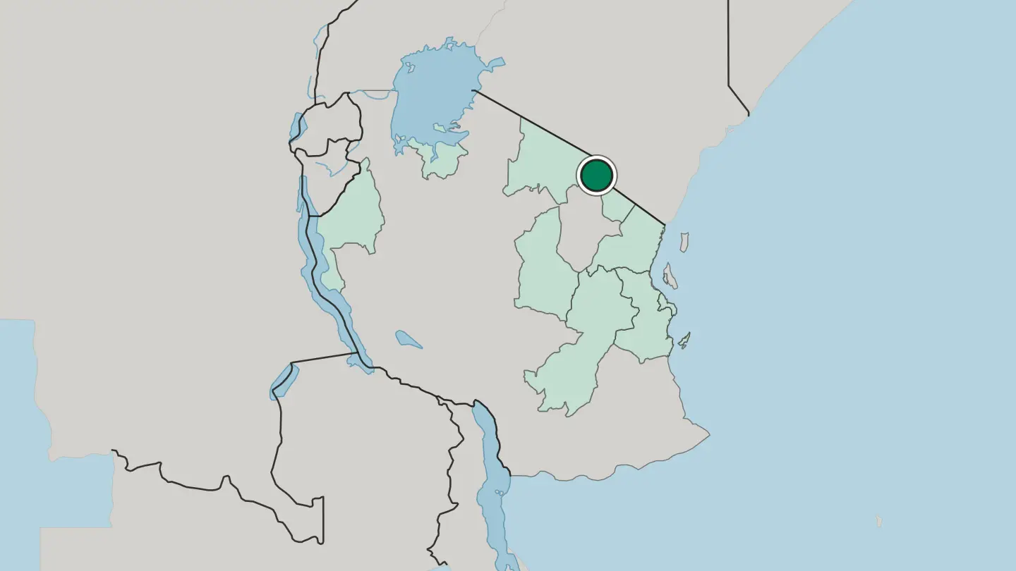 Map of Moshi in Tanzania