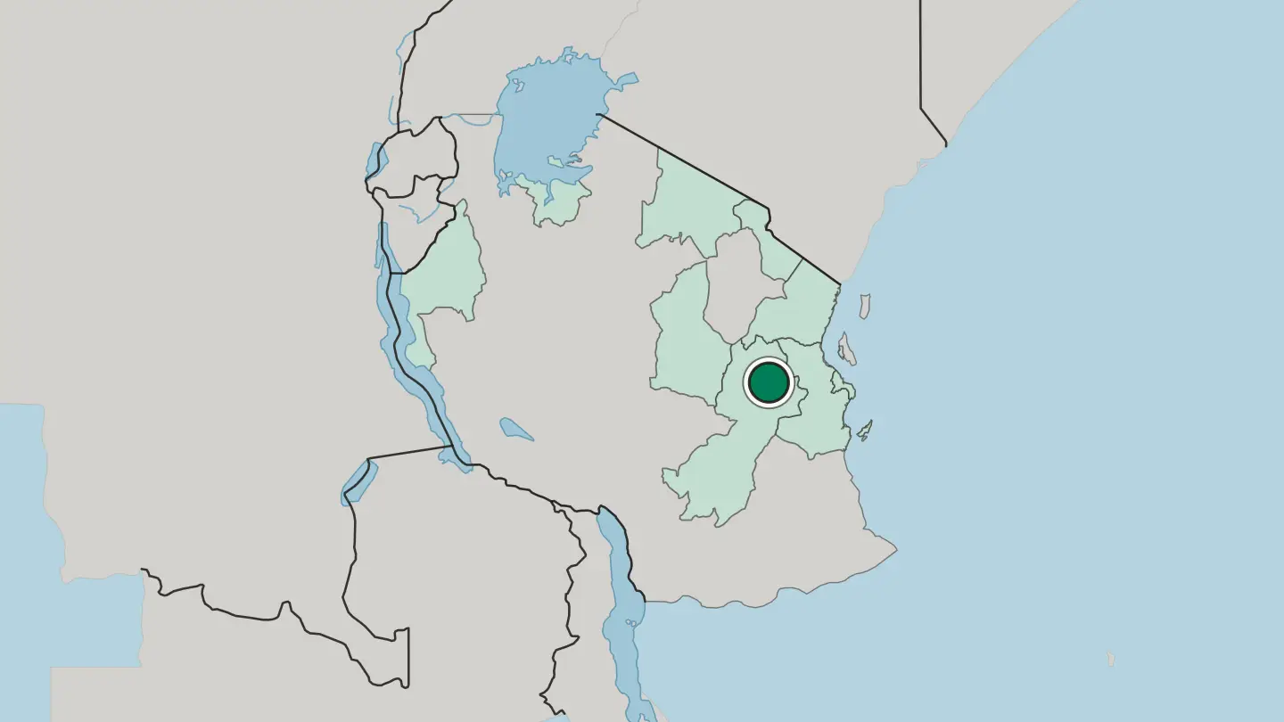 Map of Morogoro in Tanzania