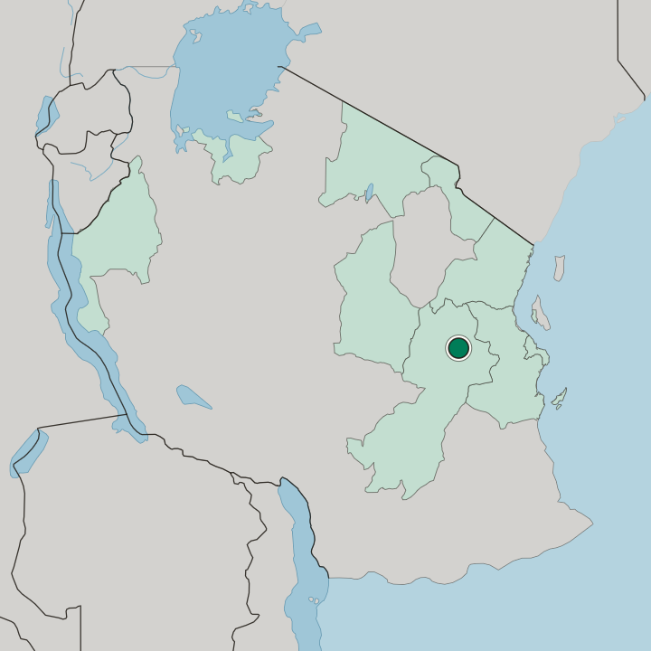 Map showing Morogoro — In Tanzania