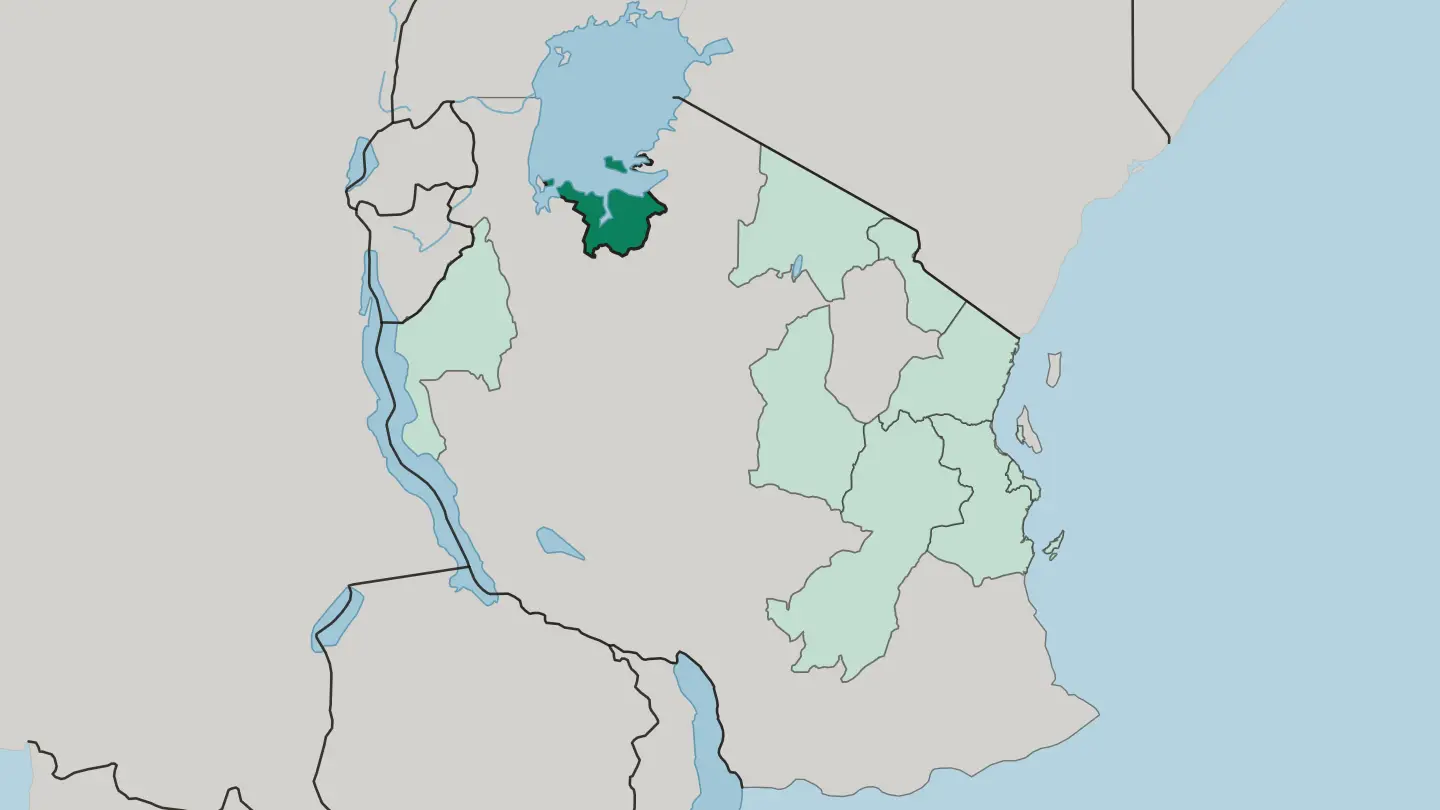 Map of Mwanza Region in Tanzania