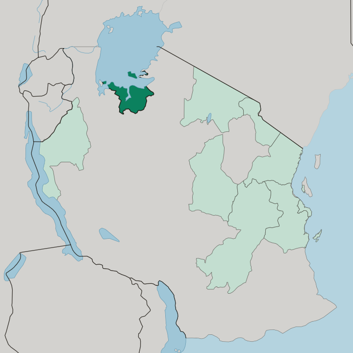 Map showing Mwanza Region — In Tanzania