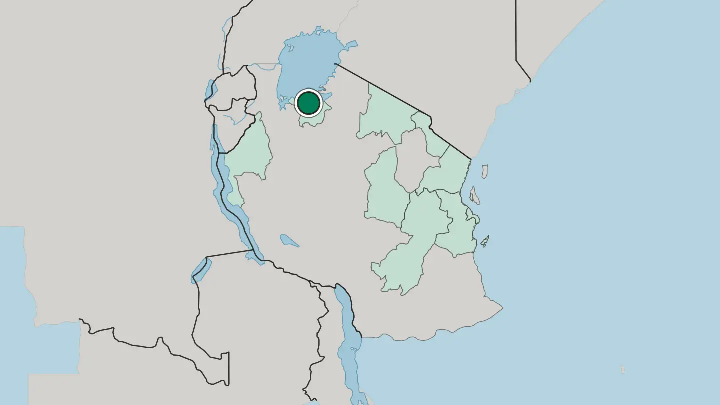 Map of Mwanza in Tanzania