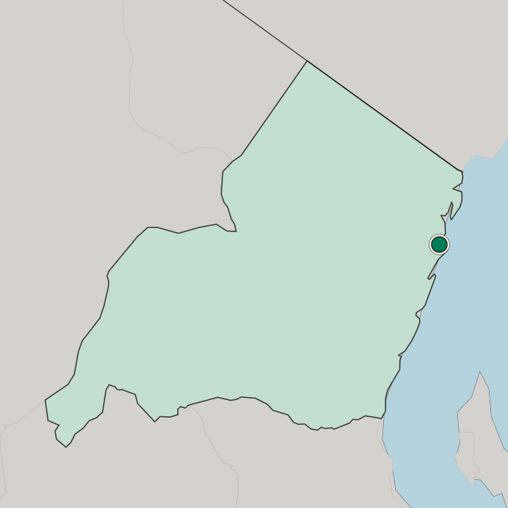 Map showing Tanga — In Tanga Region