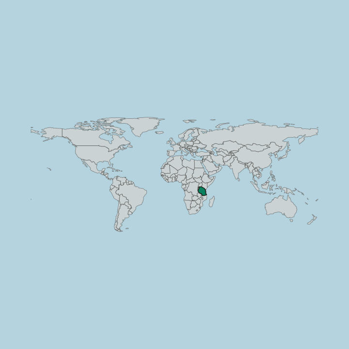 Map showing Tanzania — Worldwide